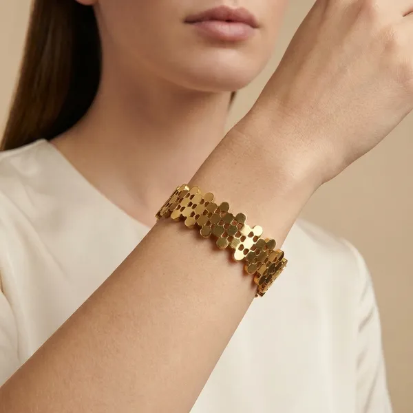 Golden_Honeycomb_Bracelet_For_Women