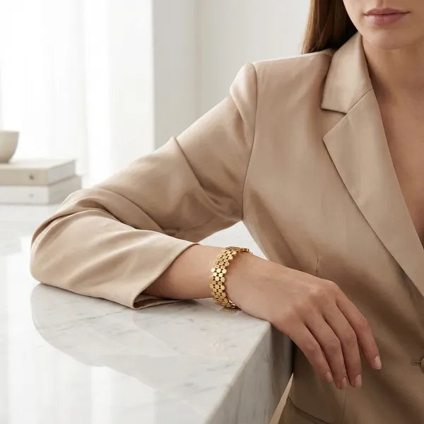 Golden_Honeycomb_Bracelet_For_Women