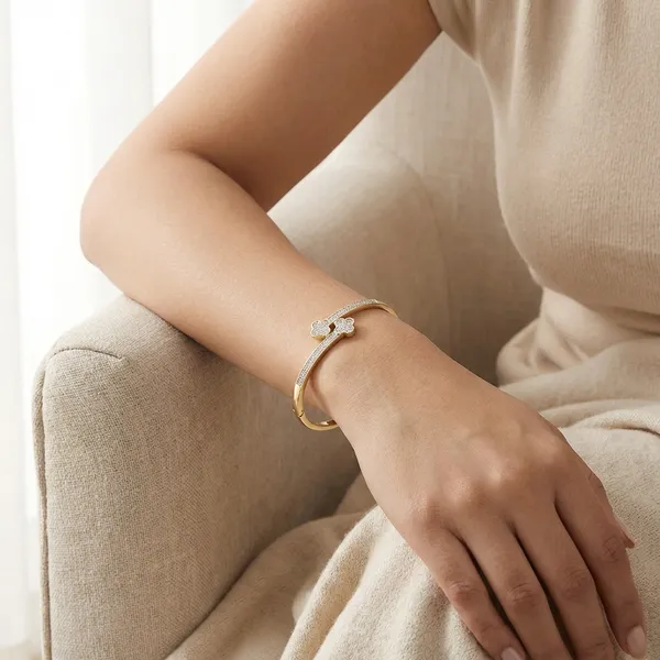 Golden_Twin_Bloom_Bracelet_For_Women