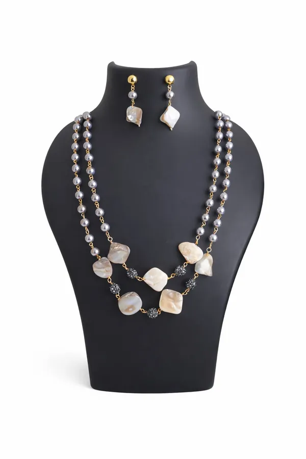 Golden_Mother_Of_Pearl_&_Ad_Ball_Layered_Pearl_Necklace_Set_For_Women