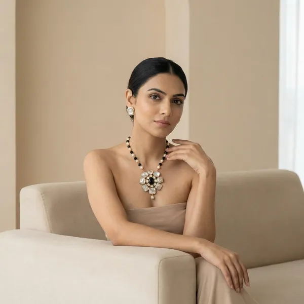 Golden_Noor_Black_Crystal_Statement_Necklace_Set_For_Women