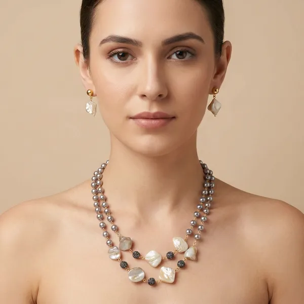 Golden_Mother_Of_Pearl_&_Ad_Ball_Layered_Pearl_Necklace_Set_For_Women