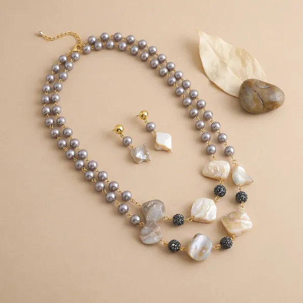 Golden_Mother_Of_Pearl_&_Ad_Ball_Layered_Pearl_Necklace_Set_For_Women