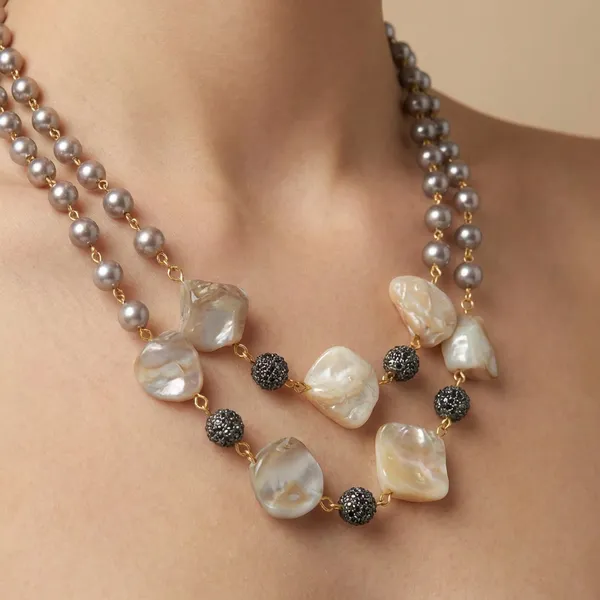 Golden_Mother_Of_Pearl_&_Ad_Ball_Layered_Pearl_Necklace_Set_For_Women