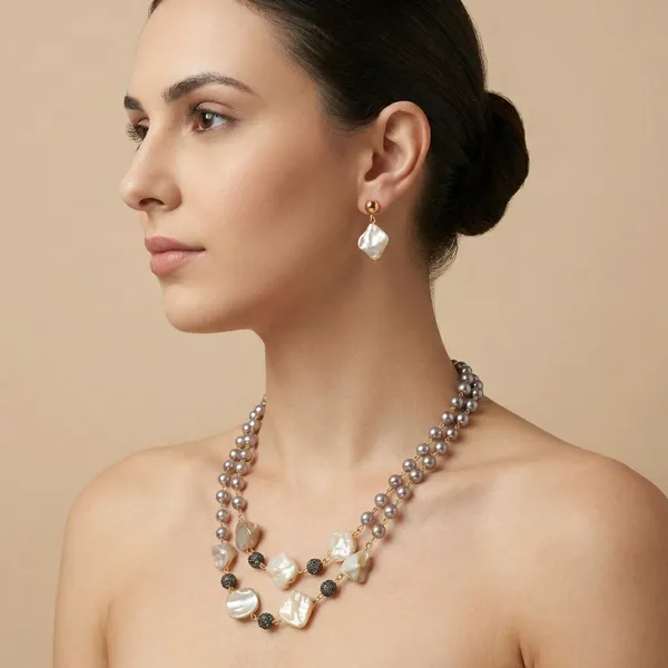 Golden_Mother_Of_Pearl_&_Ad_Ball_Layered_Pearl_Necklace_Set_For_Women