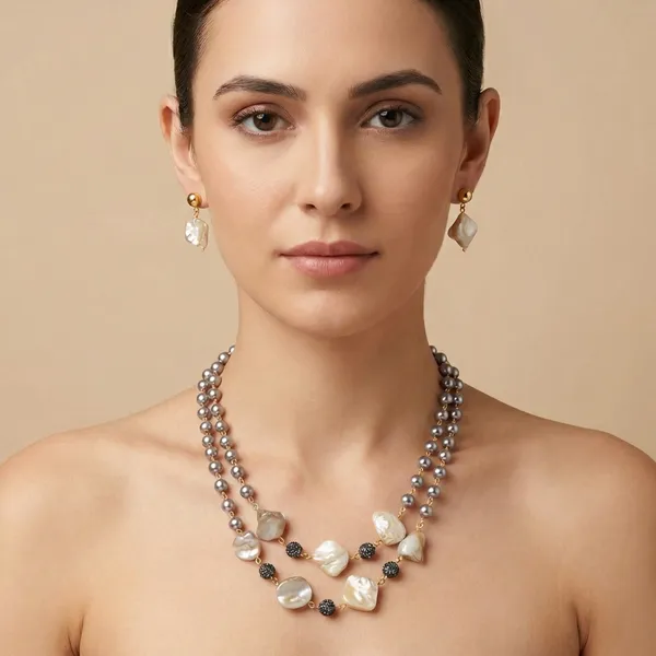 Golden_Mother_Of_Pearl_&_Ad_Ball_Layered_Pearl_Necklace_Set_For_Women
