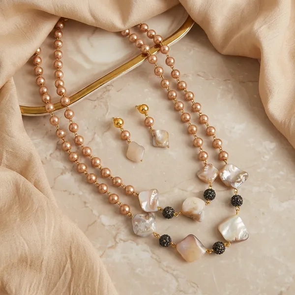 Golden_Mother_Of_Pearl_&_Ad_Ball_Layered_Pearl_Necklace_Set_For_Women