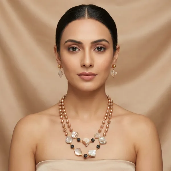 Golden_Mother_Of_Pearl_&_Ad_Ball_Layered_Pearl_Necklace_Set_For_Women