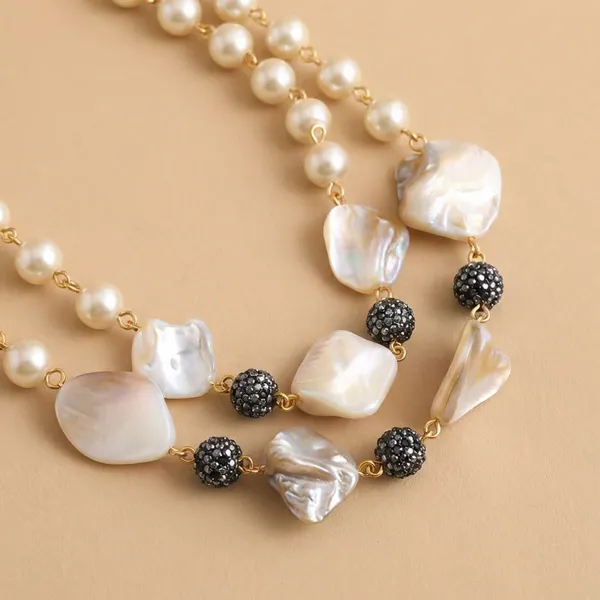 Golden_Mother_Of_Pearl_&_Ad_Ball_Layered_Pearl_Necklace_Set_For_Women