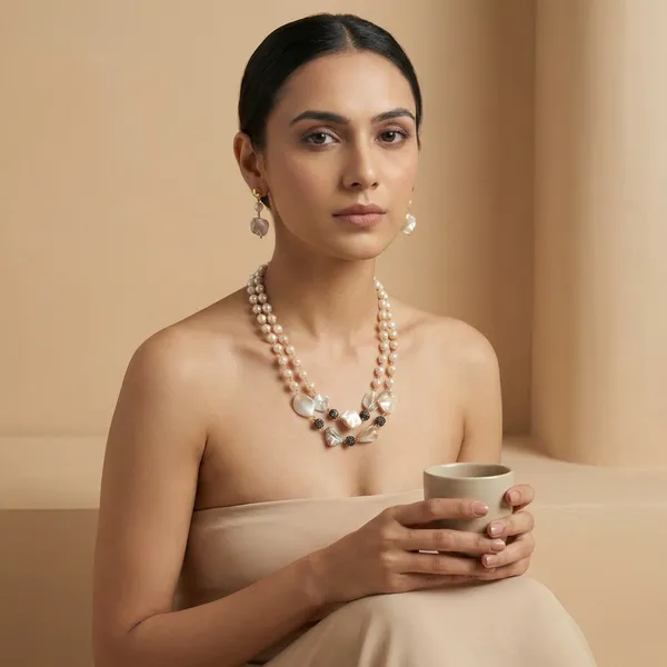Golden_Mother_Of_Pearl_&_Ad_Ball_Layered_Pearl_Necklace_Set_For_Women