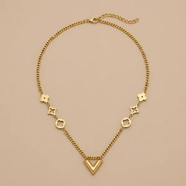 Golden_Classic_V_Chain_Pendant_For_Women