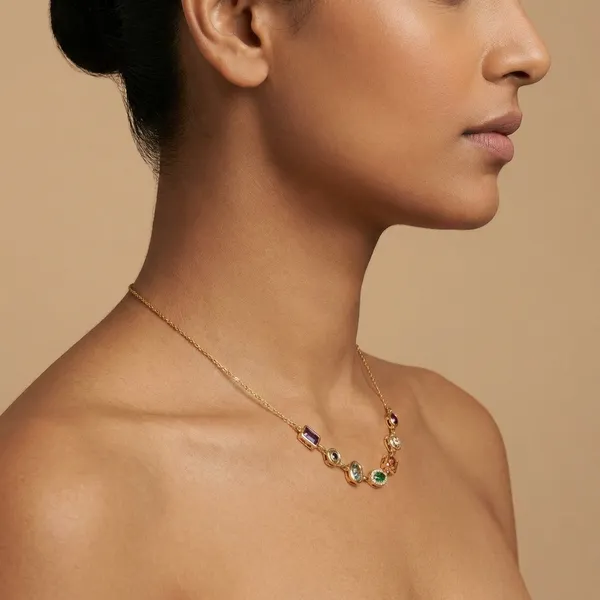 Golden_Multi_Stone_Chain_Pendant_For_Women