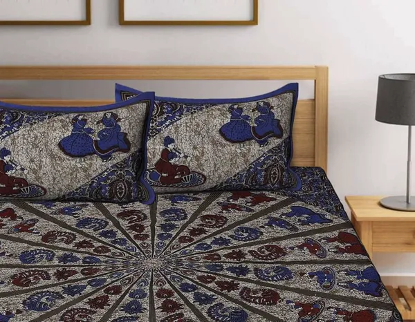 Cotton_Linen_Double_Bedsheets_with_2_Pillow_cover