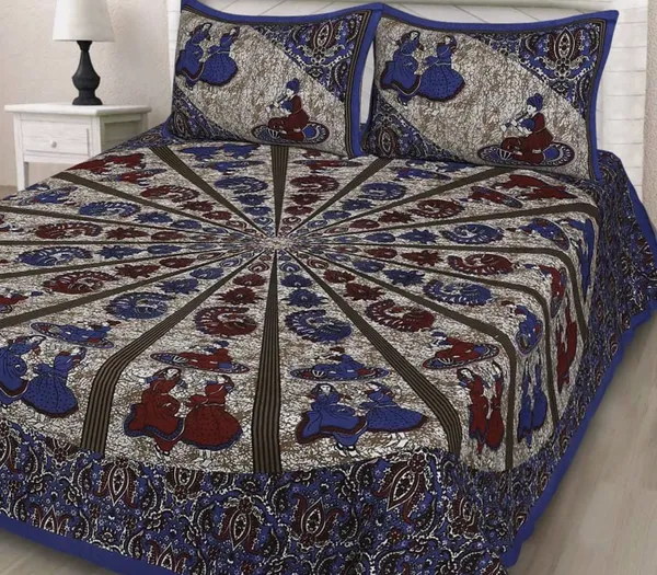 Cotton_Linen_Double_Bedsheets_with_2_Pillow_cover