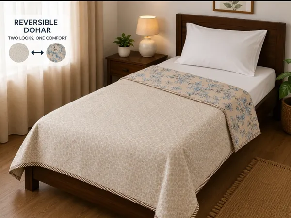 Cream_Reversible_Cotton_Dohar_|_Double-Sided_Lightweight_AC_Blanket
