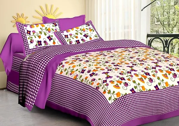 Purple_Cotton_Linen_Double_Bedsheets_With_2_Pillow_Cover