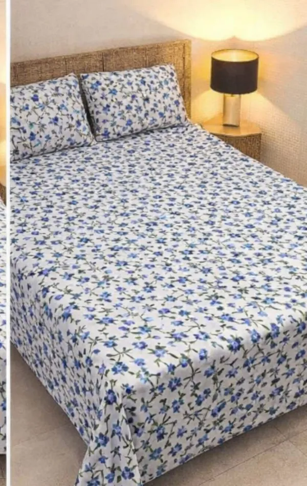 Blue_&_White_Pure_Cotton_Double_Bedsheets_with_2_Pillow_Cover