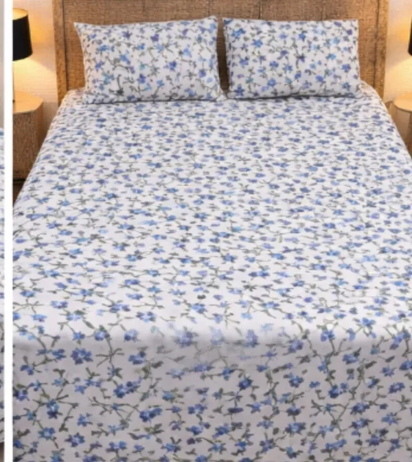 Blue_&_White_Pure_Cotton_Double_Bedsheets_with_2_Pillow_Cover