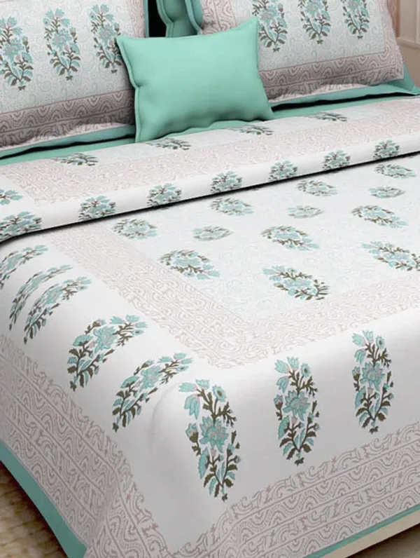Green_Cotton_Double_Bedsheets_with_2_Pillow_Cover