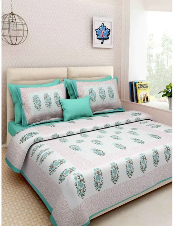 Green_Cotton_Double_Bedsheets_with_2_Pillow_Cover