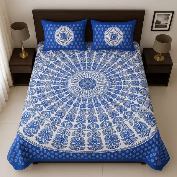 Blue_Cotton_Double_Bedsheets_With_2_Pillow_Cover