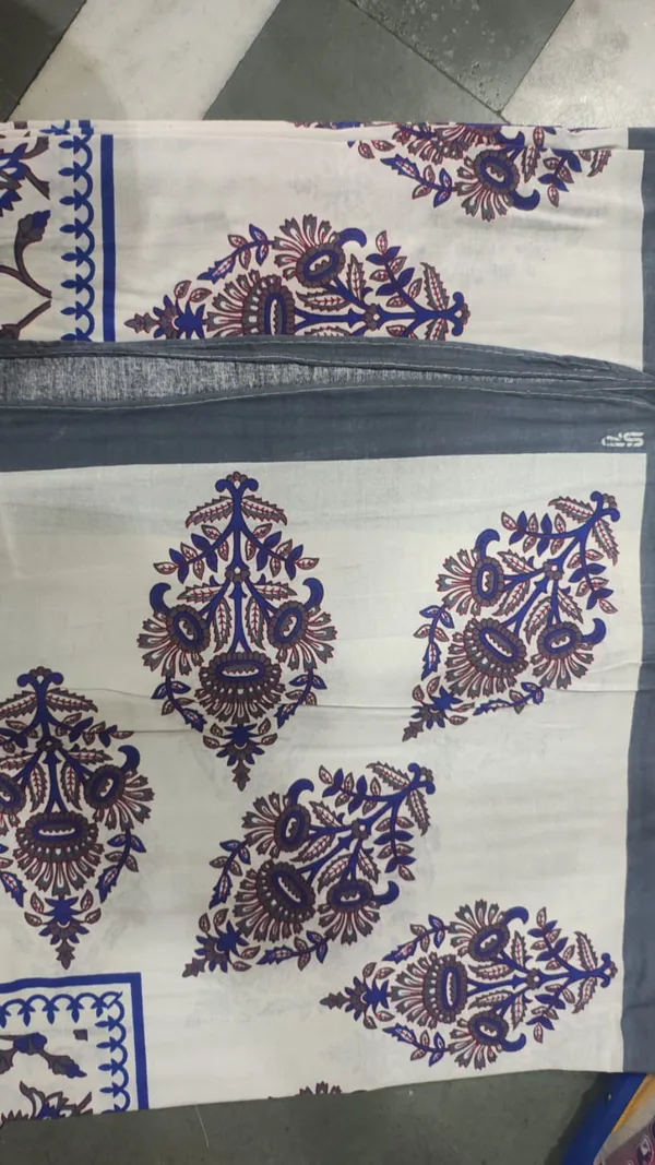 Purple_&_White_Cotton_Linen_Double_Bedsheets_With_2_Pillow_Cover