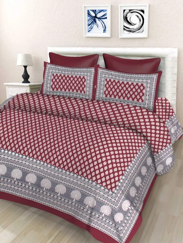 Maroon_Cotton_Double_Bedsheets_with_2_pillow_cover