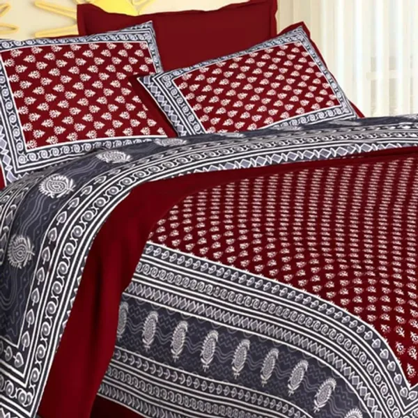 Maroon_Cotton_Double_Bedsheets_with_2_pillow_cover