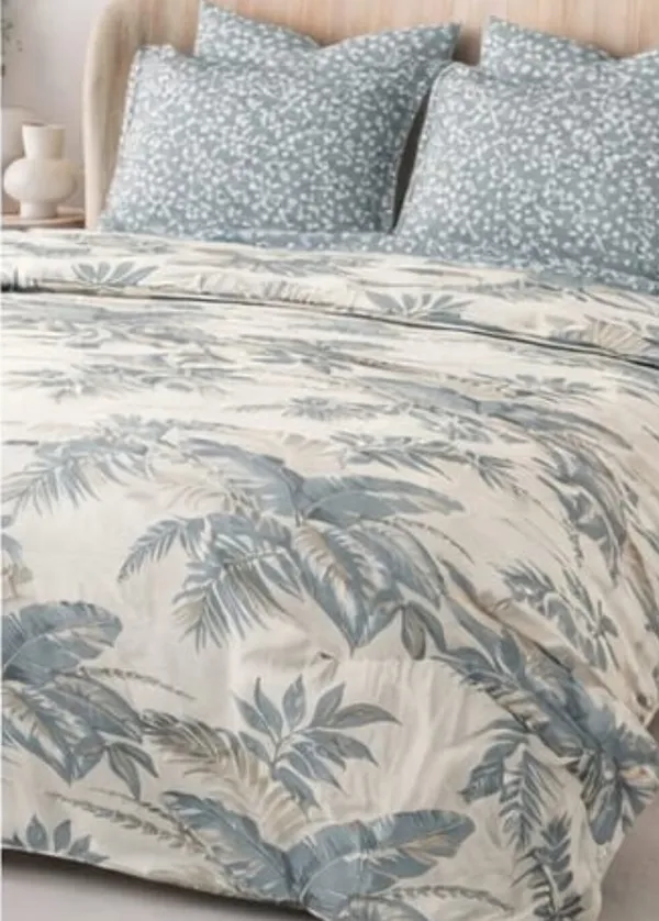 Palm_Beige_Sage_Green_Cotton_Linen_Double_Bedsheets_With_2_Pillow_Cover