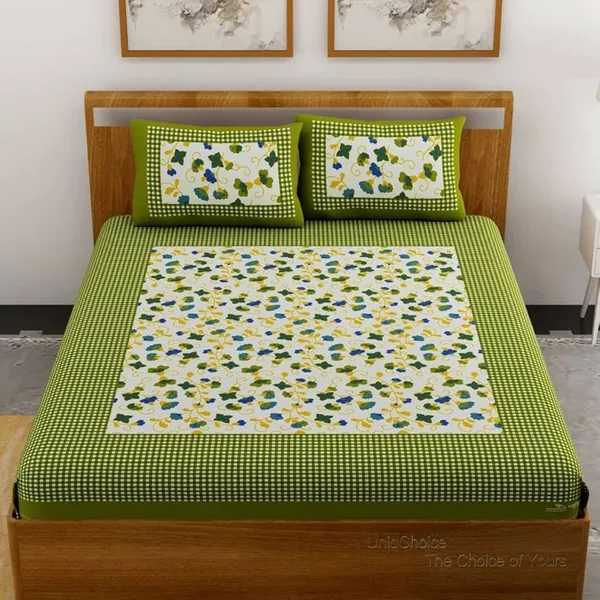 Green_Cotton_Double_Bedsheets_With_2_Pillow_Covers