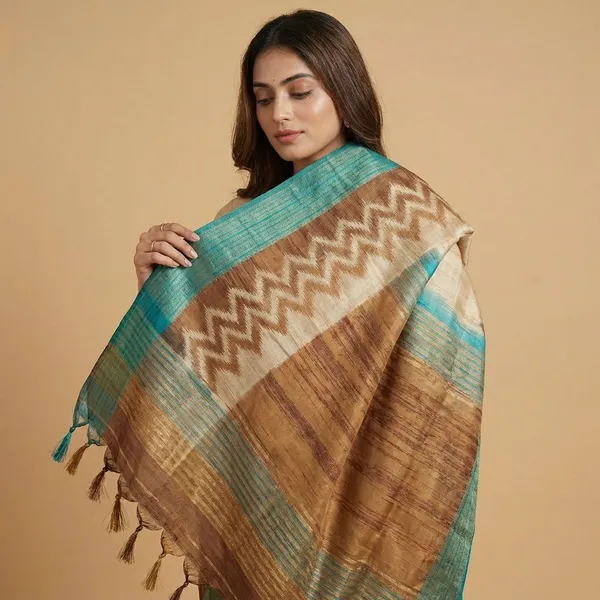Multicolor_Tussar_Silk_Digital_Print_Saree_For_Women