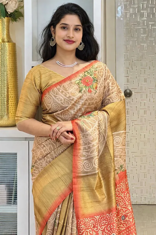 Yellow_Tussar_Silk_Digital_Print_Saree_For_Women