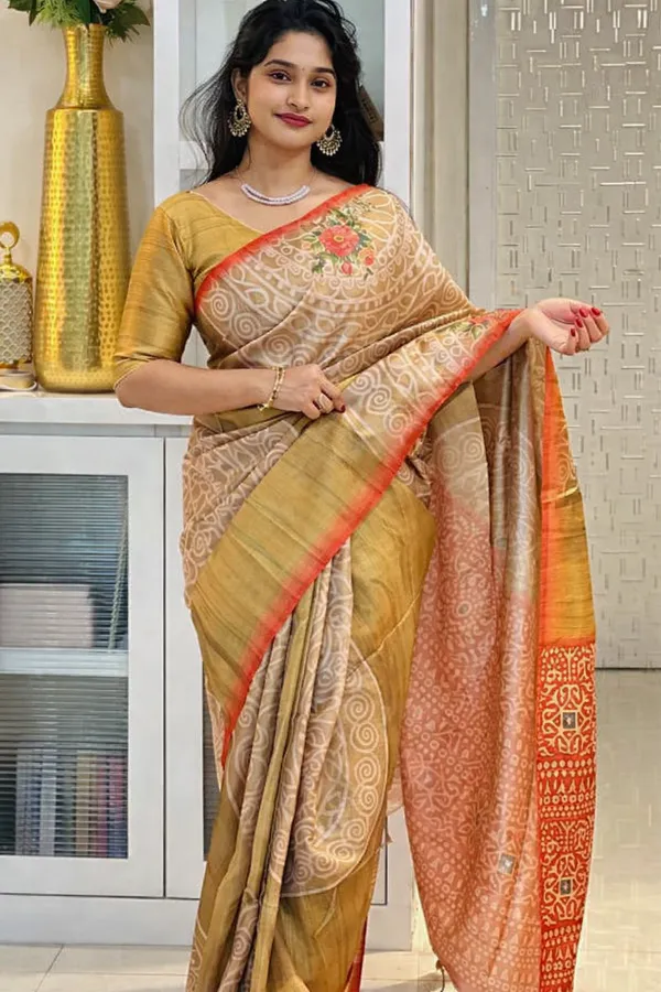 Yellow_Tussar_Silk_Digital_Print_Saree_For_Women
