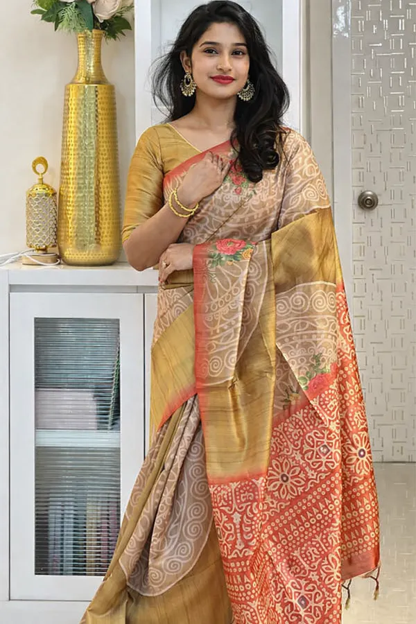Yellow_Tussar_Silk_Digital_Print_Saree_For_Women