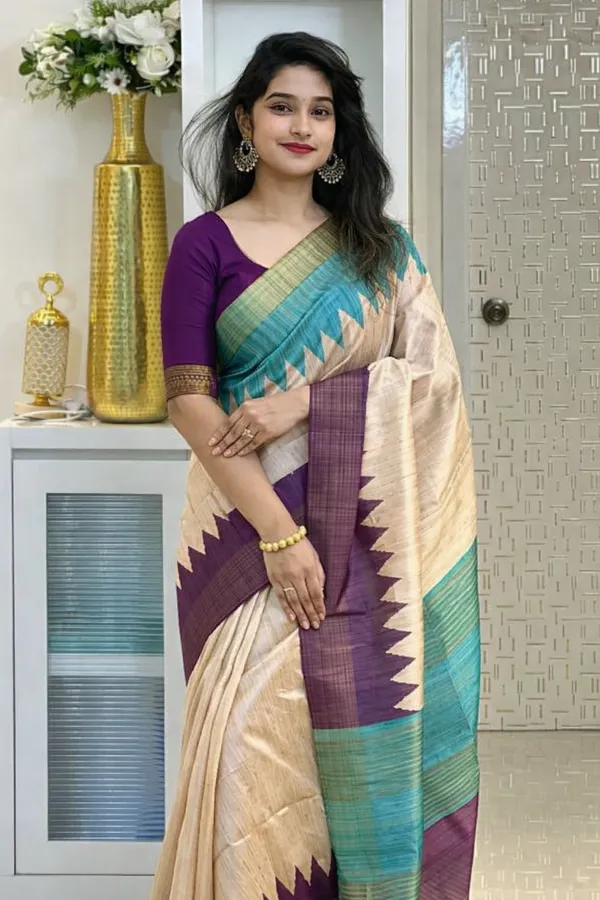 Purple_Tussar_Silk_Digital_Print_Saree_For_Women