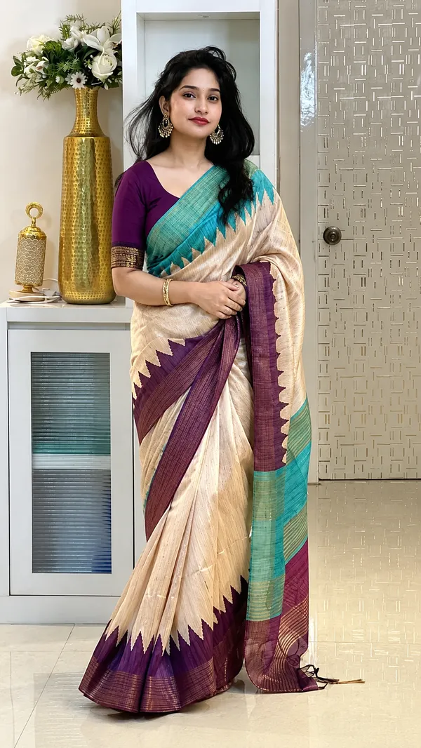 Purple_Tussar_Silk_Digital_Print_Saree_For_Women