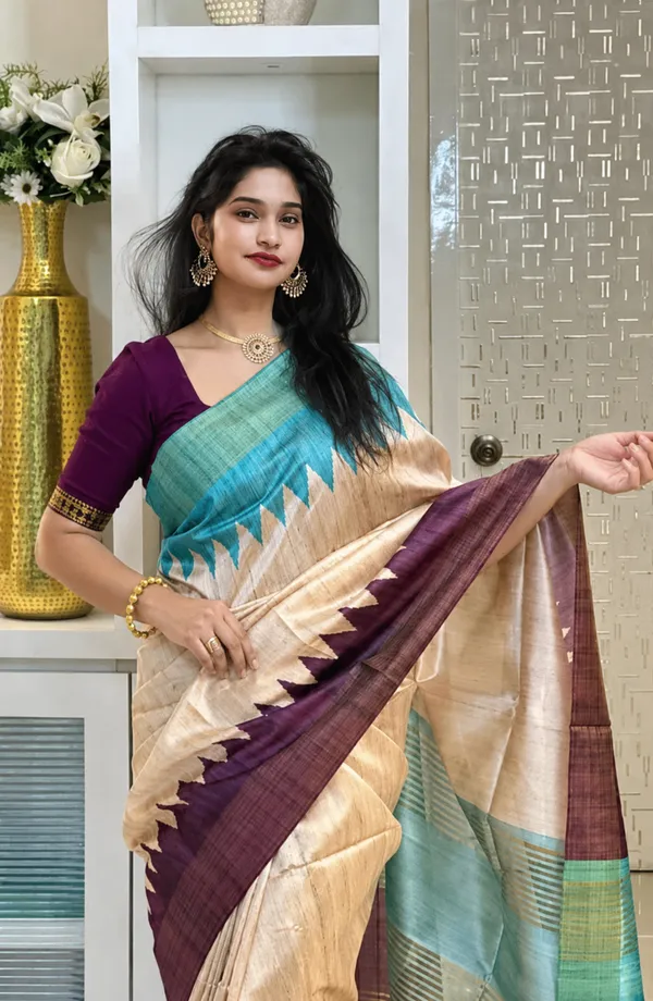 Purple_Tussar_Silk_Digital_Print_Saree_For_Women