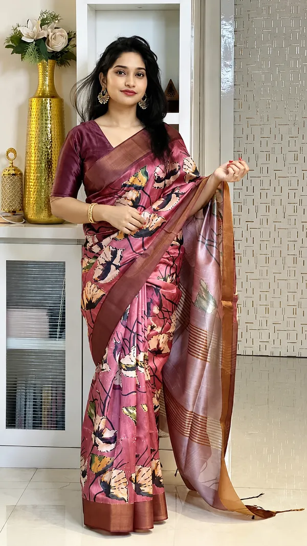Pink_Tussar_Silk_Digital_Print_Saree_For_Women
