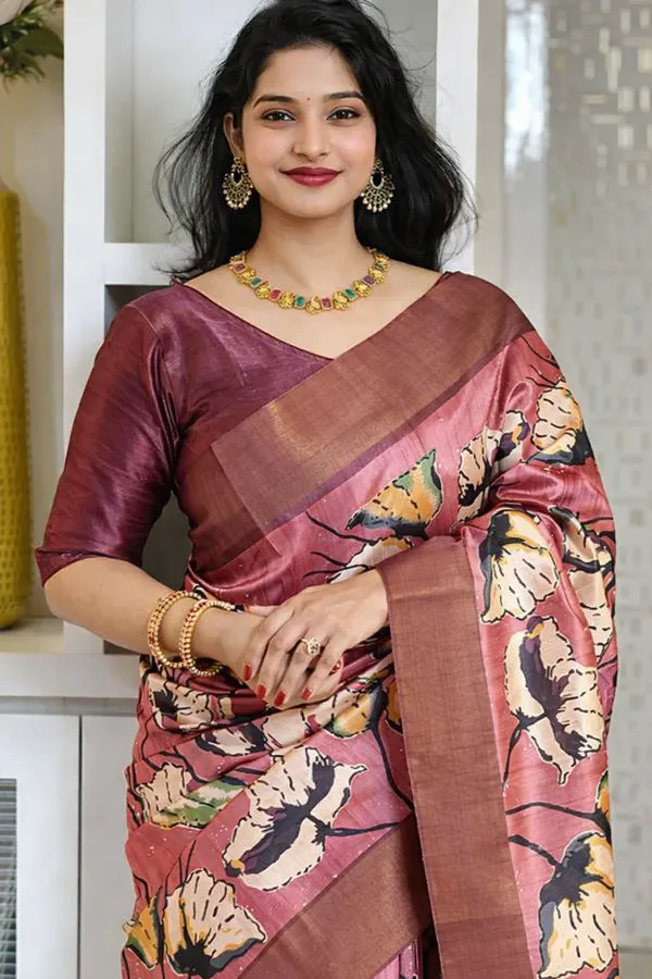 Pink_Tussar_Silk_Digital_Print_Saree_For_Women