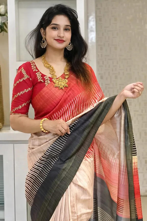 Multicolor_Tussar_Silk_Digital_Print_Saree_For_Women