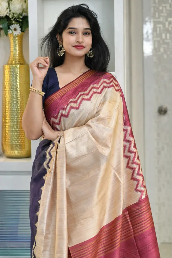 Blue_Tussar_Silk_Digital_Print_Saree_For_Women