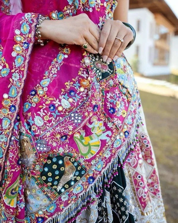MULTICOLOR_DESIGNER_LEHNGHA_REAL_MIRROR_WORK_WITH_DUPATTA