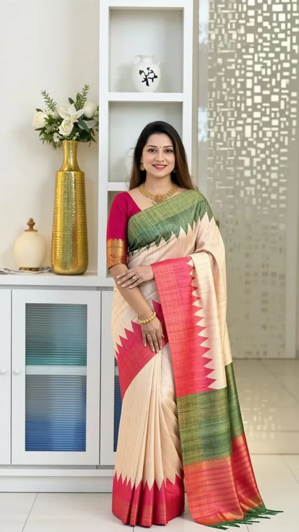 Pink_Tussar_Silk_Digital_Print_Saree_For_Women