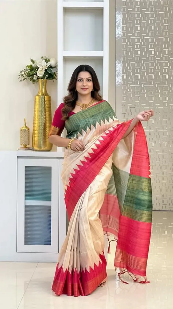 Pink_Tussar_Silk_Digital_Print_Saree_For_Women