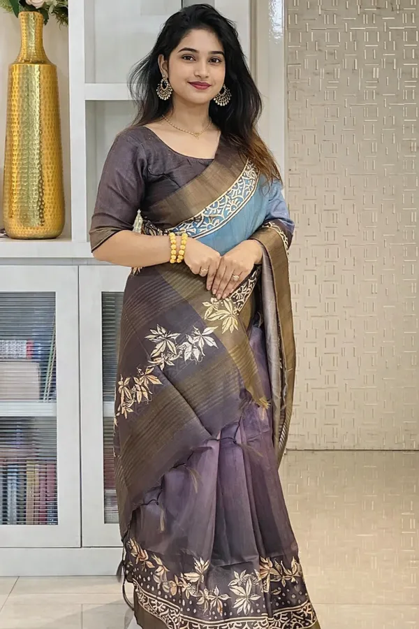 Multicolor_Tussar_Silk_Digital_Print_Saree_For_Women