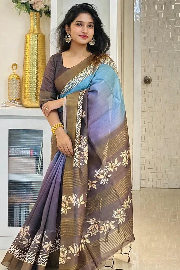 Multicolor_Tussar_Silk_Digital_Print_Saree_For_Women
