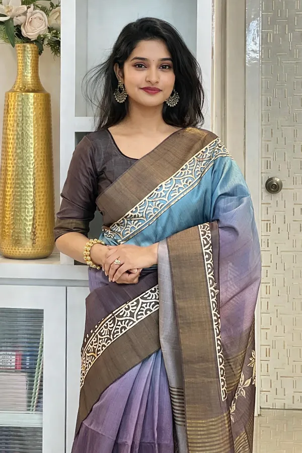 Multicolor_Tussar_Silk_Digital_Print_Saree_For_Women
