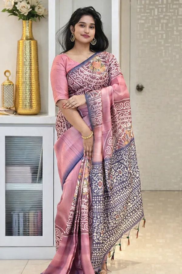 Pink_Tussar_Silk_Digital_Print_Saree_For_Women