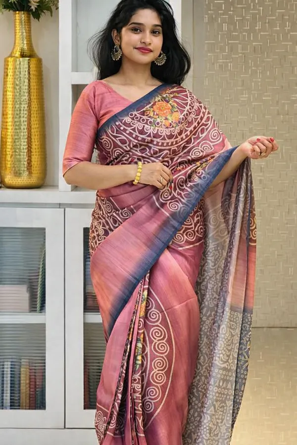 Pink_Tussar_Silk_Digital_Print_Saree_For_Women