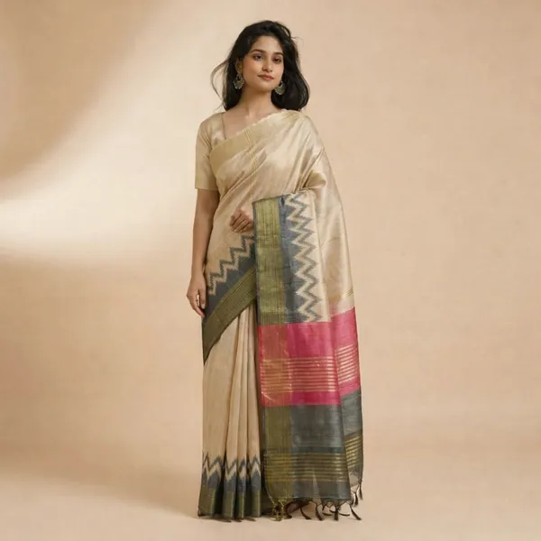 Multicolor_Tussar_Silk_Digital_Print_Saree_For_Women